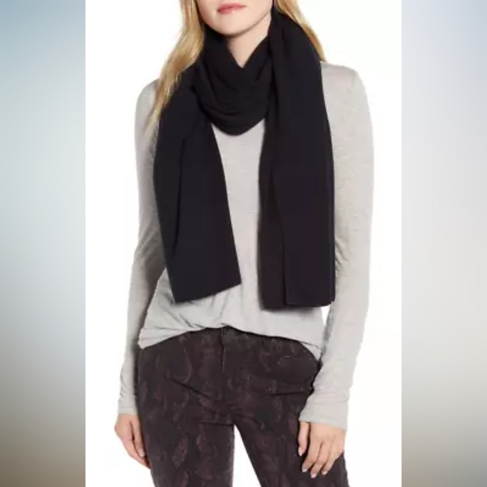 Halogen Cable Knit Scarf Black OS